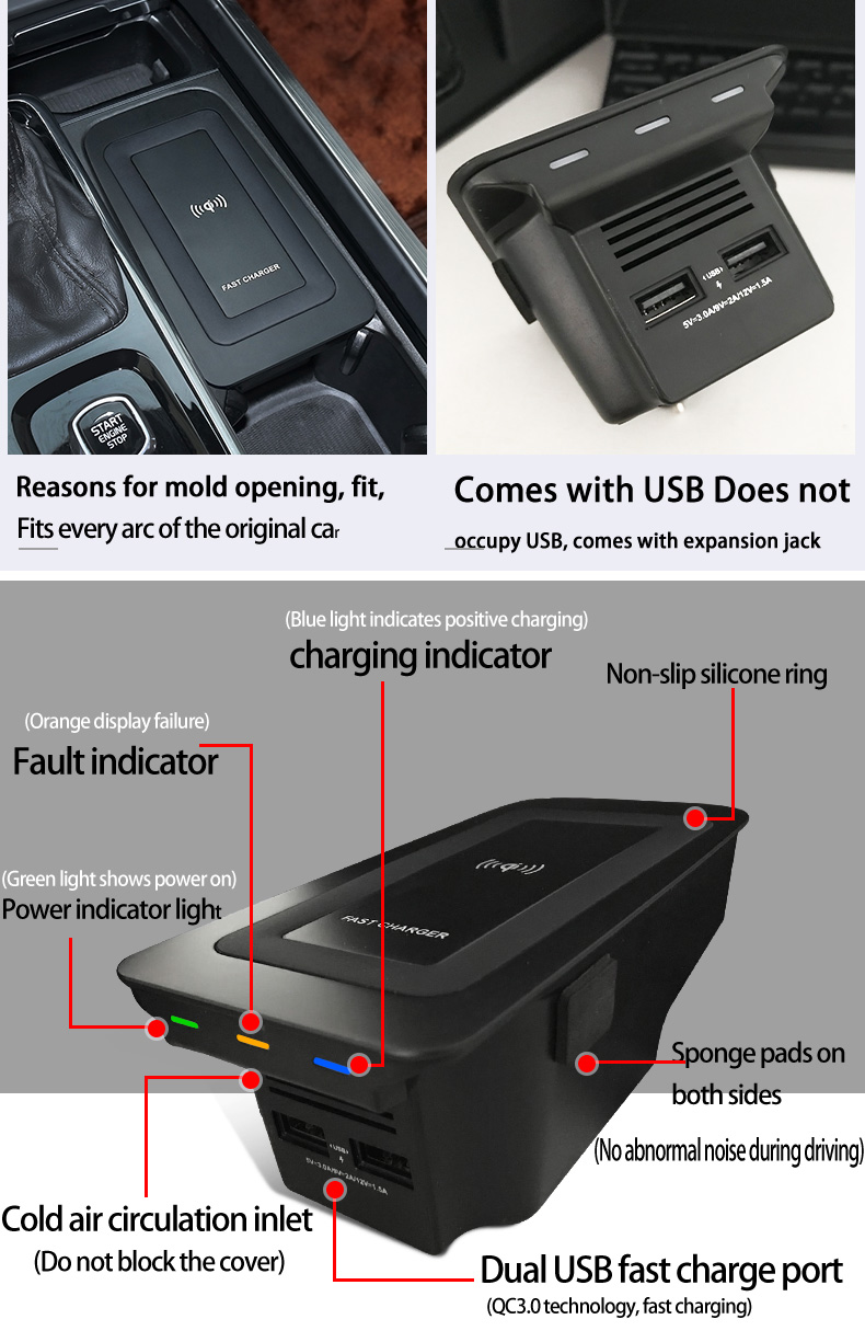 15w Wireless Charger for Volvo - đánh giá và giá Wireless Phone Charger Pad